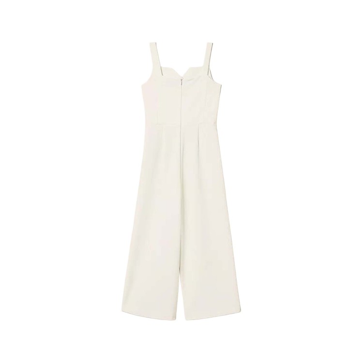 TWIN-SET Tuta bianca doppiopetto in crêpe bambina