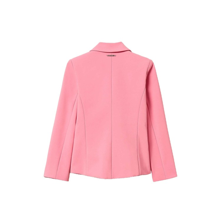 TWIN-SET Blazer rosa in crêpe e duchesse bambina