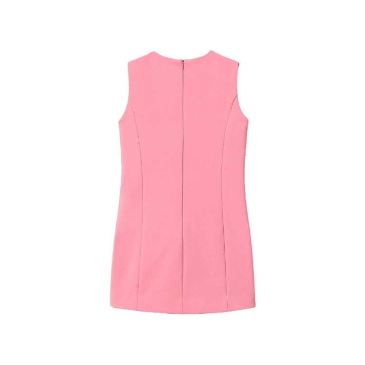 TWIN-SET Abito rosa in crêpe con fiocco bambina