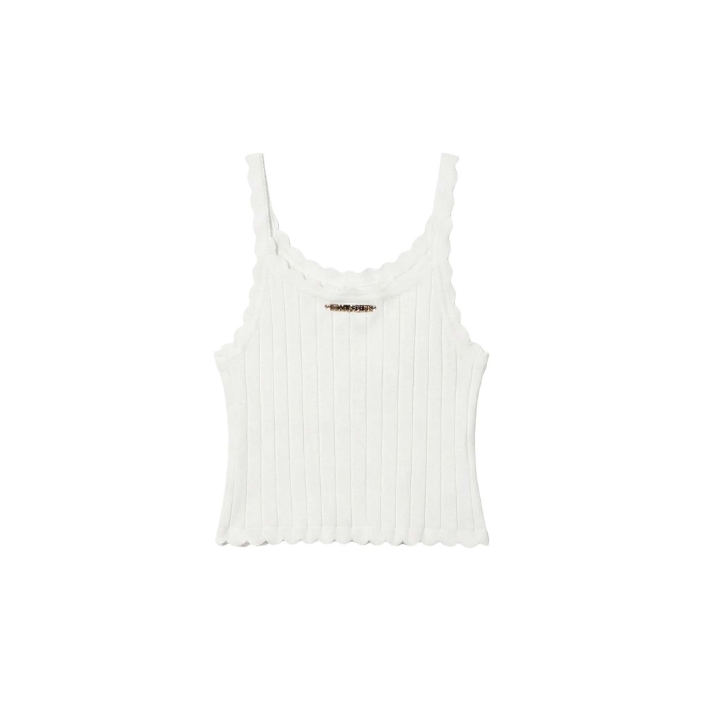 TWIN-SET Top bianco a...