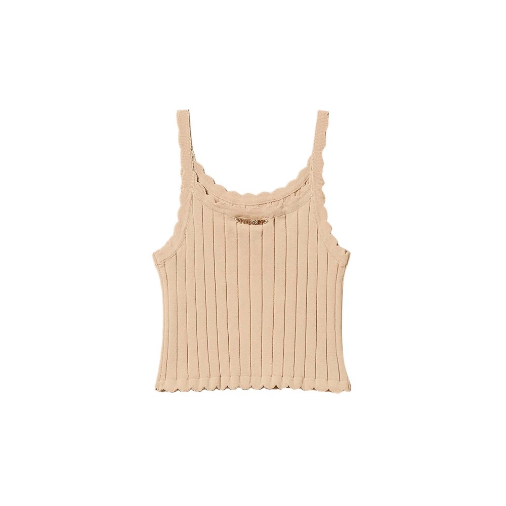 TWIN-SET Top beige a...