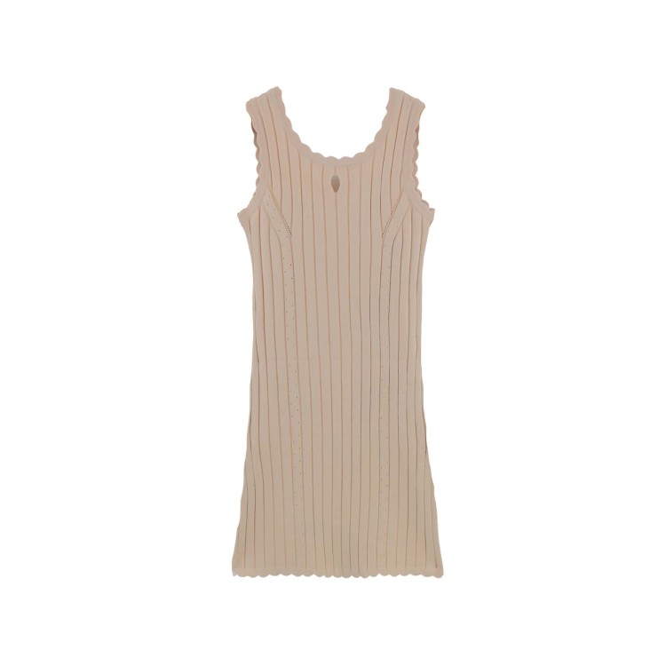 TWIN-SET Abito beige in maglia a costine bambina