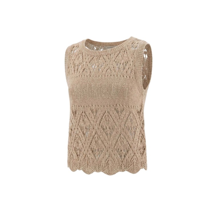 TWIN-SET Completo beige macramè bambina