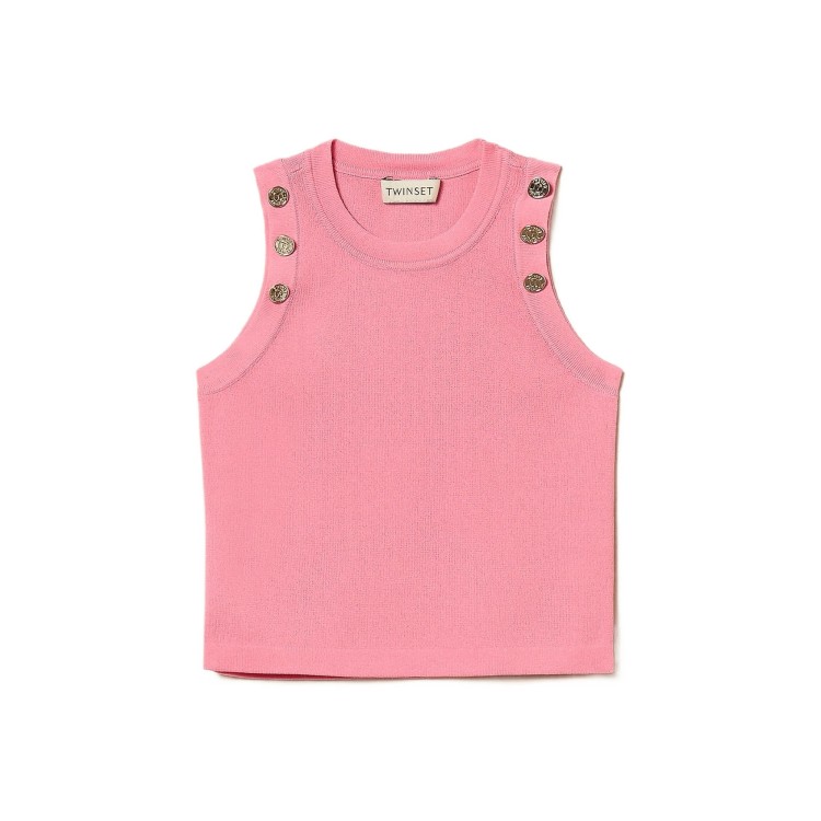 TWIN-SET Top rosa in maglia bambina