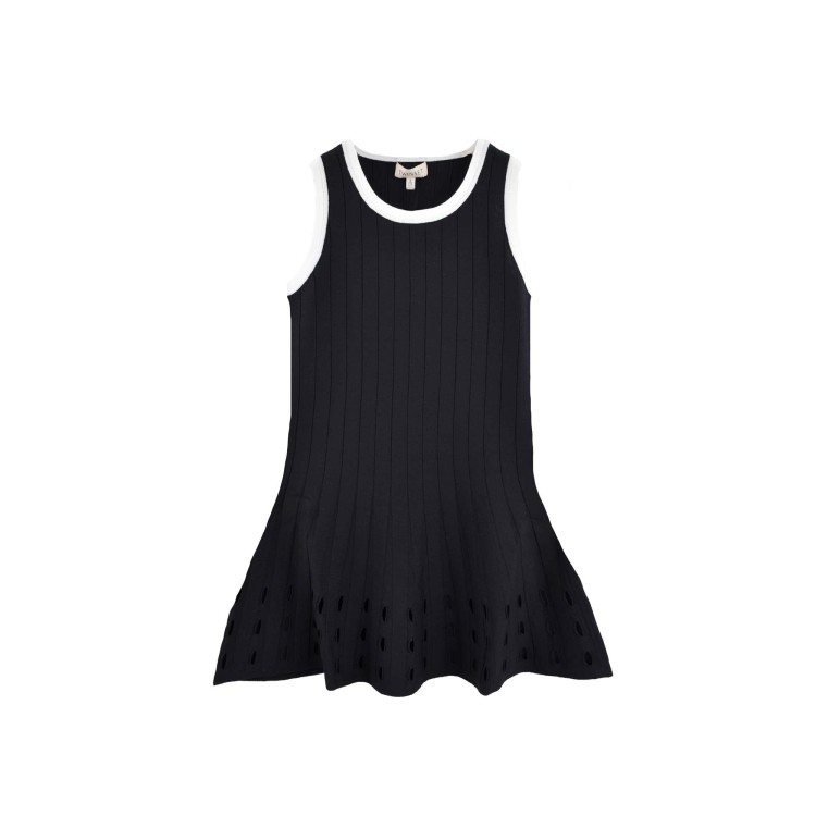 TWIN-SET Abito nero traforato bambina