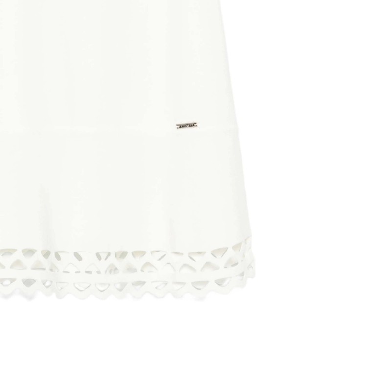 TWIN-SET Abito bianco in maglia traforata bambina