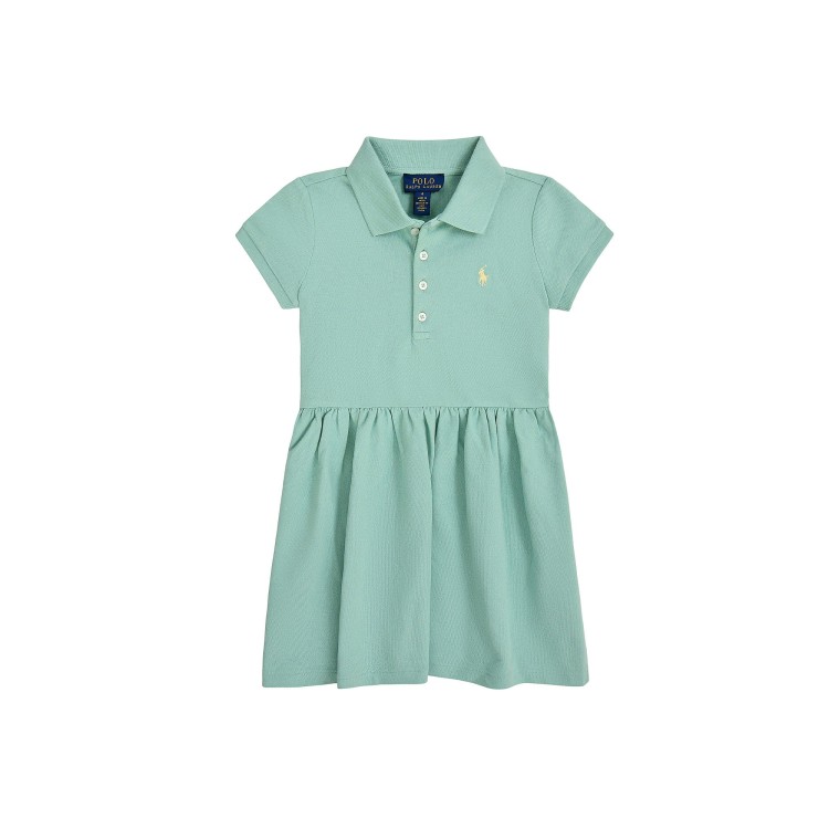 RALPH LAUREN Abitino verde acqua Pony neonata