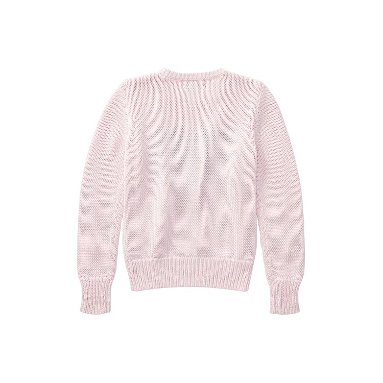 RALPH LAUREN Maglione rosa in cotone con bandiera bambina