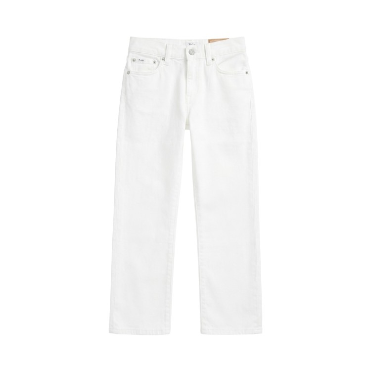 RALPH LAUREN Jeans bianco a vita alta bambina