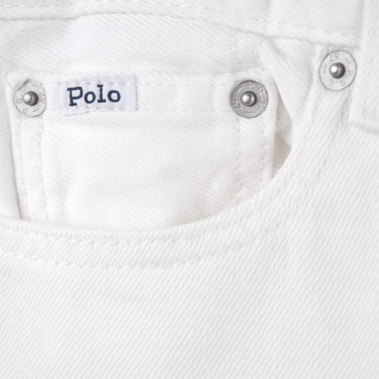 RALPH LAUREN Jeans bianco a vita alta bambina