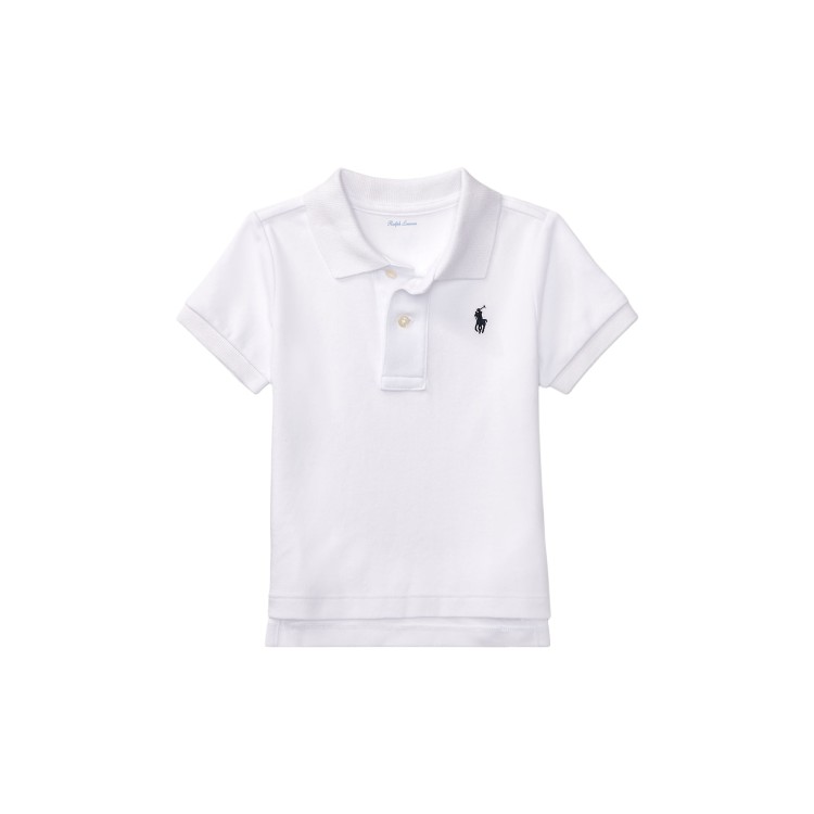 RALPH LAUREN Polo bianca in cotone neonato