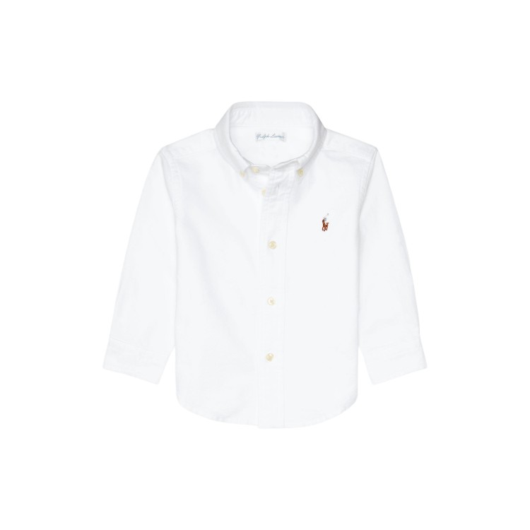 RALPH LAUREN Camicia bianca Oxford neonato