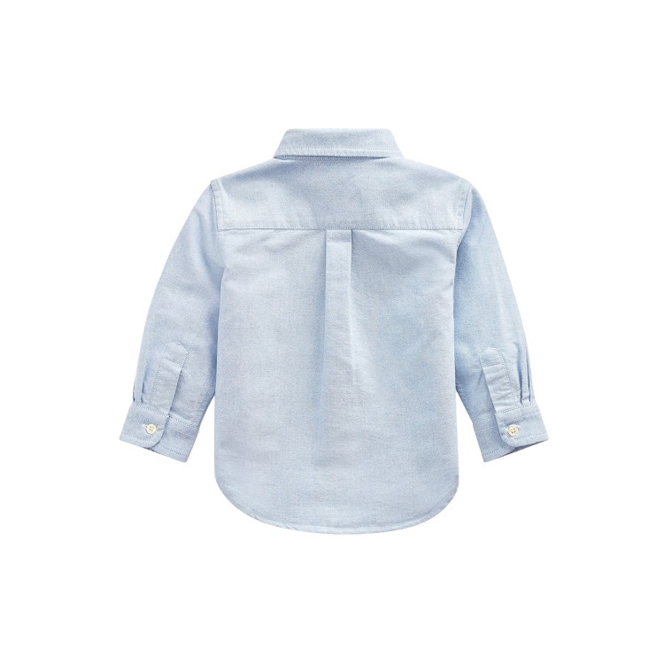 RALPH LAUREN Camicia celeste Oxford neonato