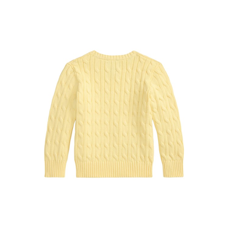 RALPH LAUREN Maglione giallo canarino a trecce bambini