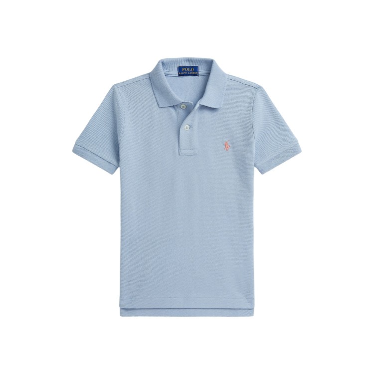 RALPH LAUREN Polo celeste in piqué bambino
