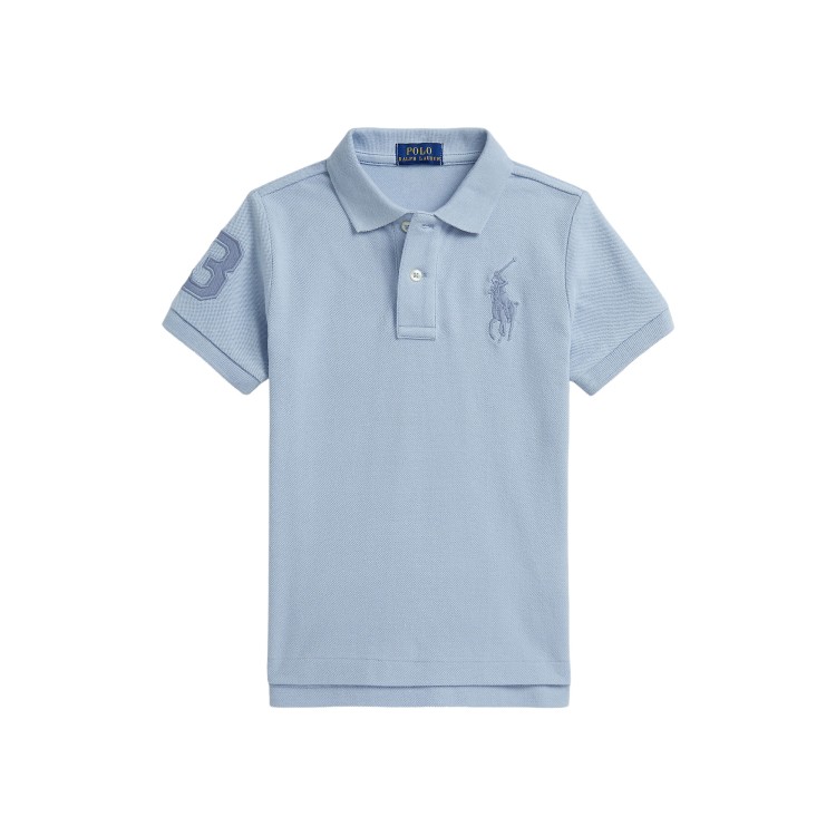 RALPH LAUREN Polo celeste in piqué Big Pony bambino