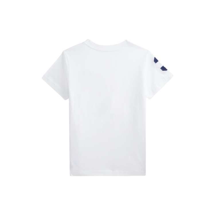 RALPH LAUREN T-shirt bianca Big Pony navy bambini