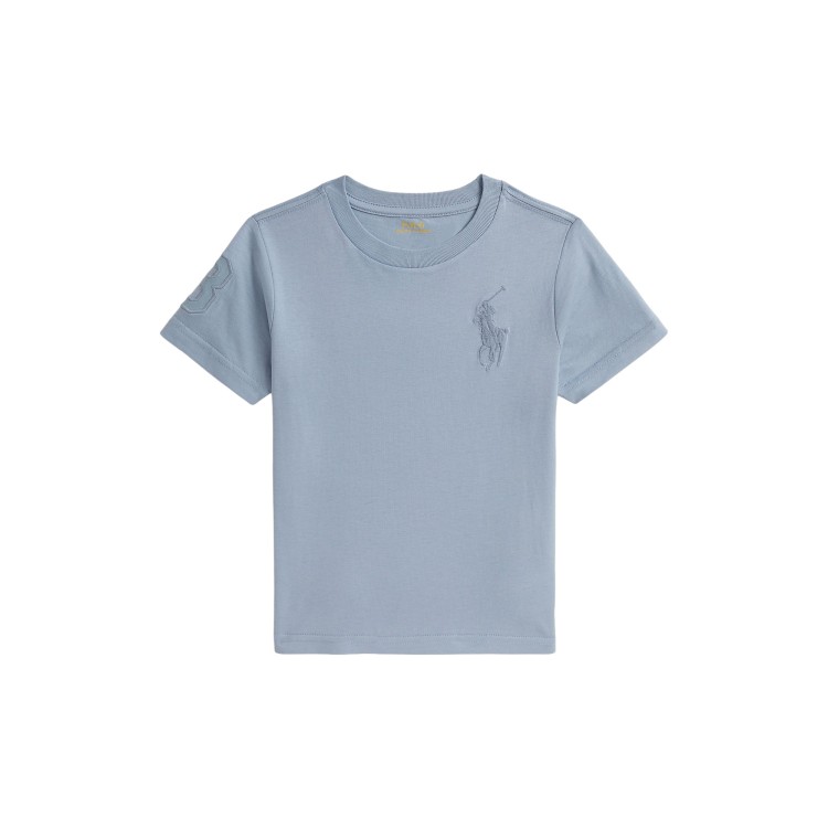 RALPH LAUREN T-shirt celeste Big Pony bambini