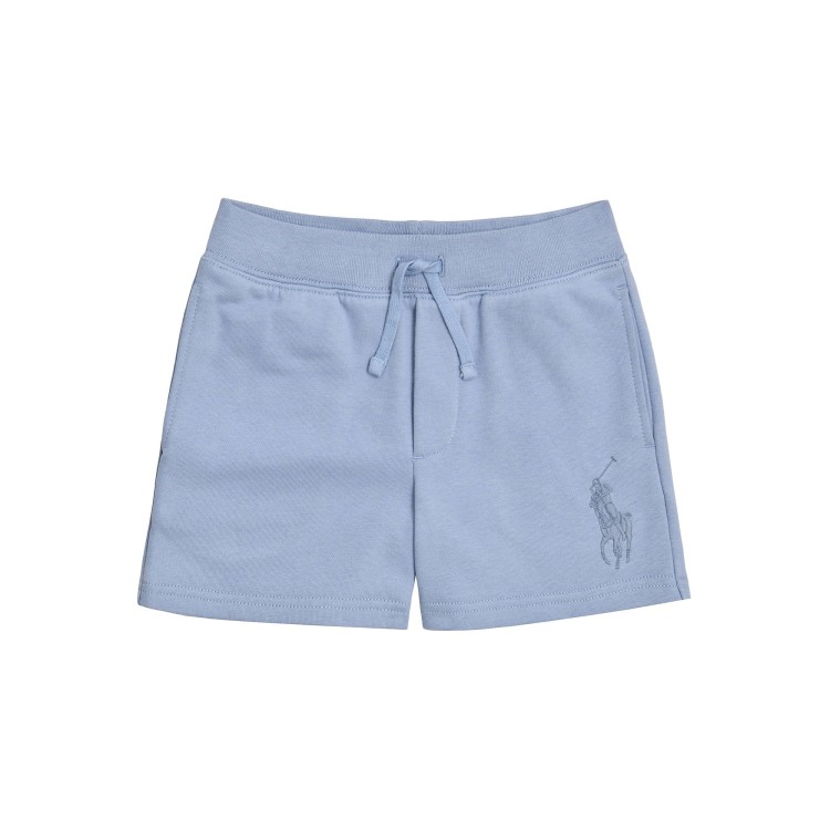 RALPH LAUREN Pantaloncini celesti in felpa Big Pony bambino