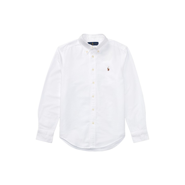 RALPH LAUREN Camicia bianca Oxford bambino