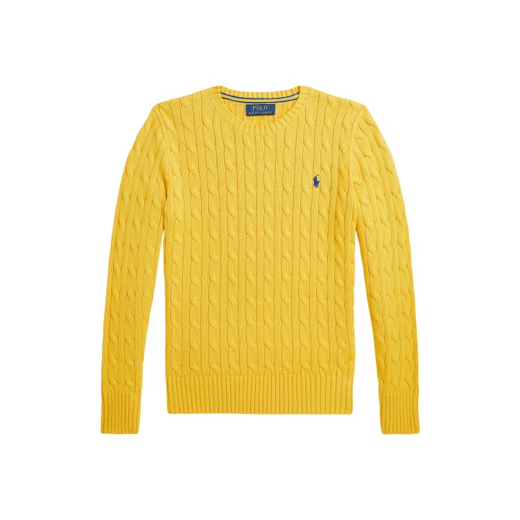 RALPH LAUREN Maglione giallo a trecce bambini