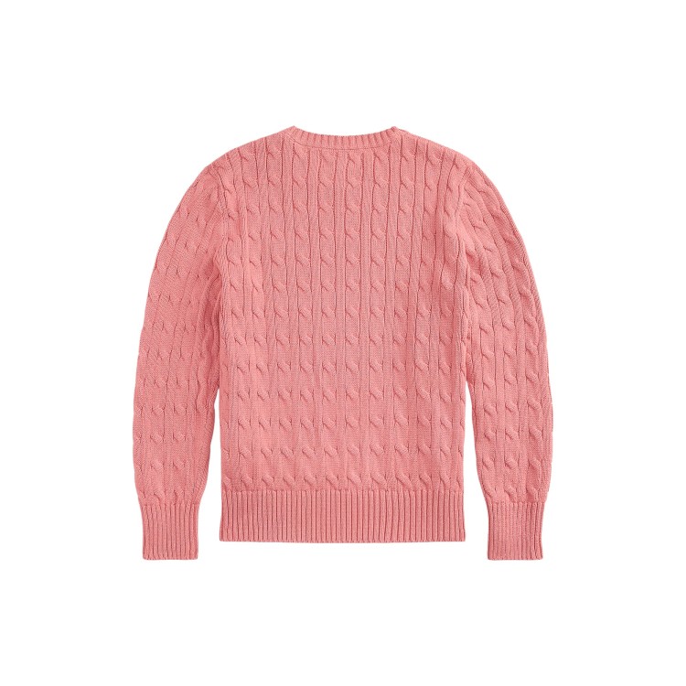 RALPH LAUREN Maglione rosa a trecce bambina