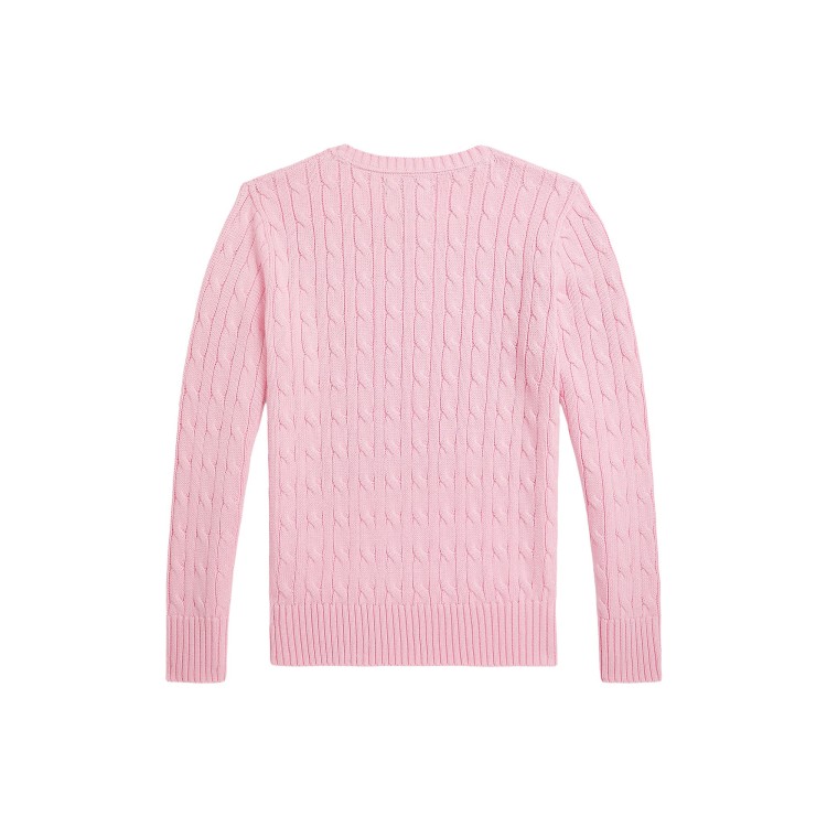 RALPH LAUREN Maglione rosa a trecce bambina