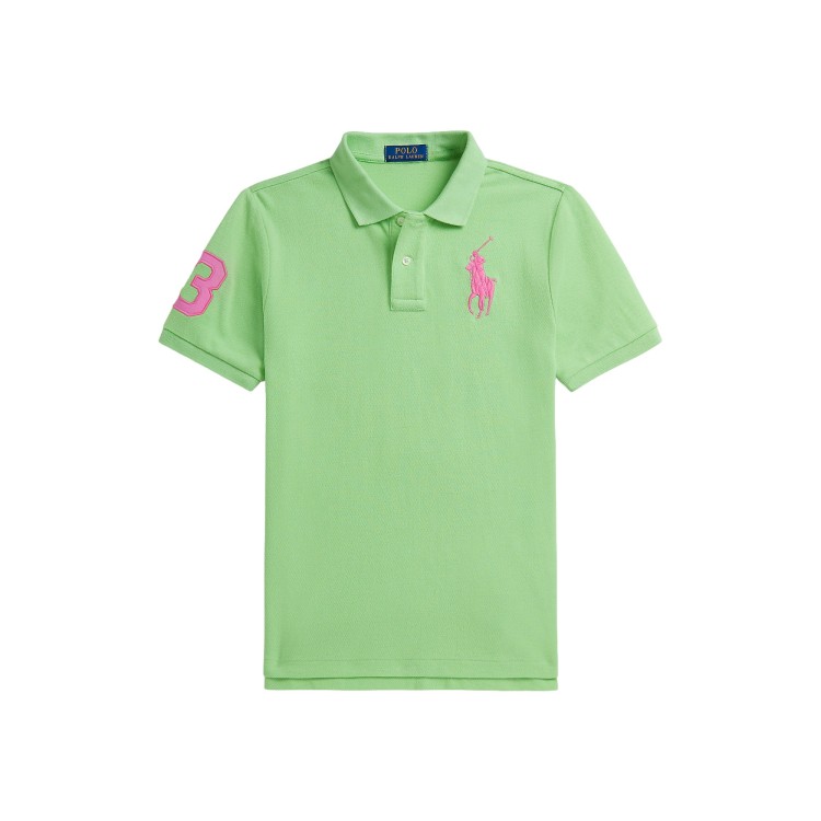RALPH LAUREN Polo verde in piqué Big Pony bambino