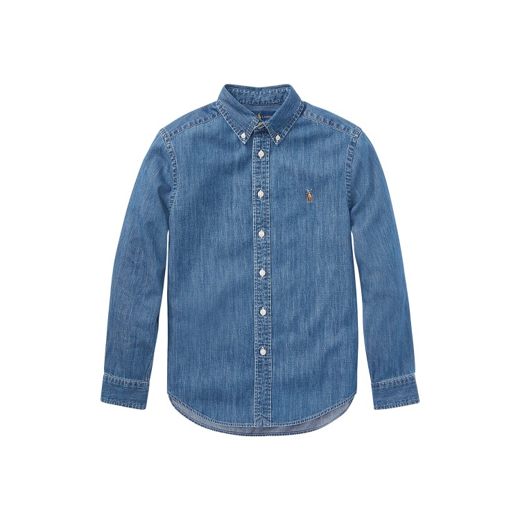 RALPH LAUREN Camicia in cotone chambray bambino