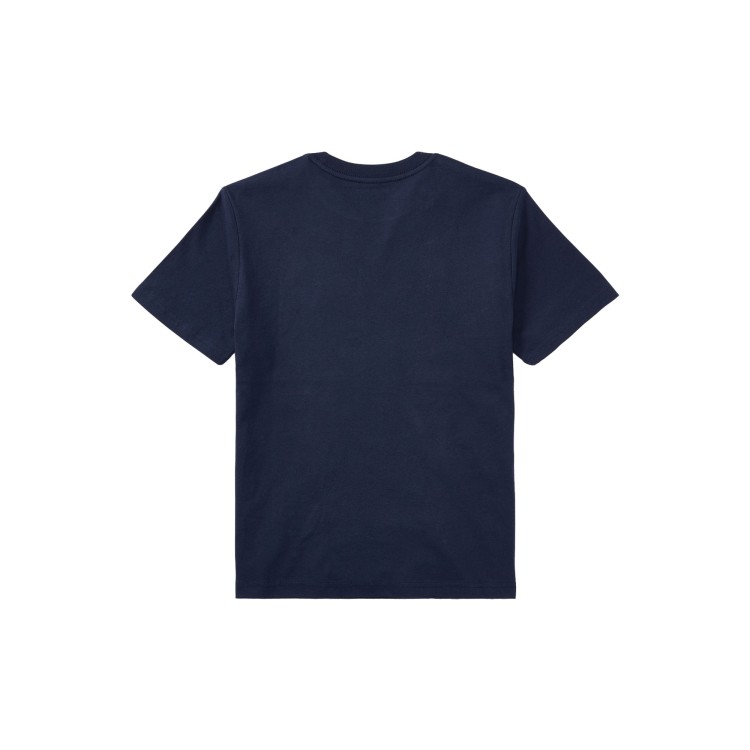 RALPH LAUREN T-shirt blu navy Pony rosso bambini