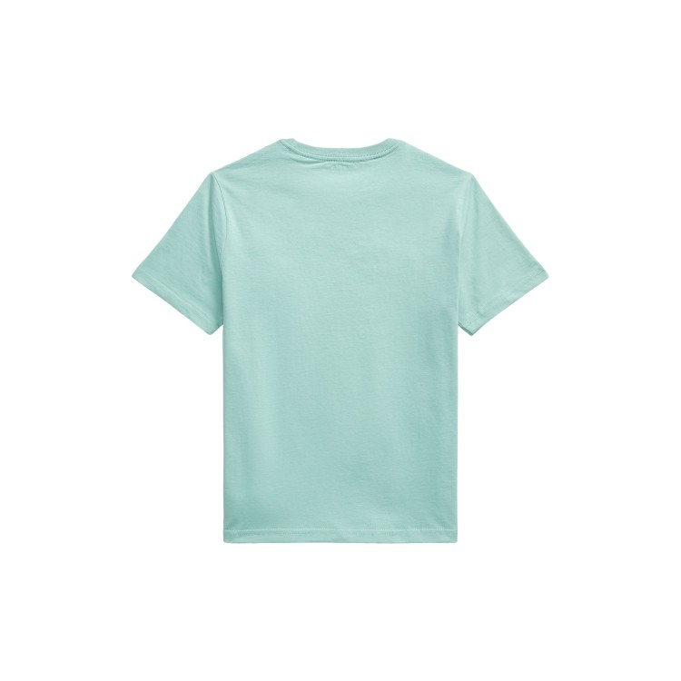 RALPH LAUREN T-shirt verde acqua Pony panna bambini