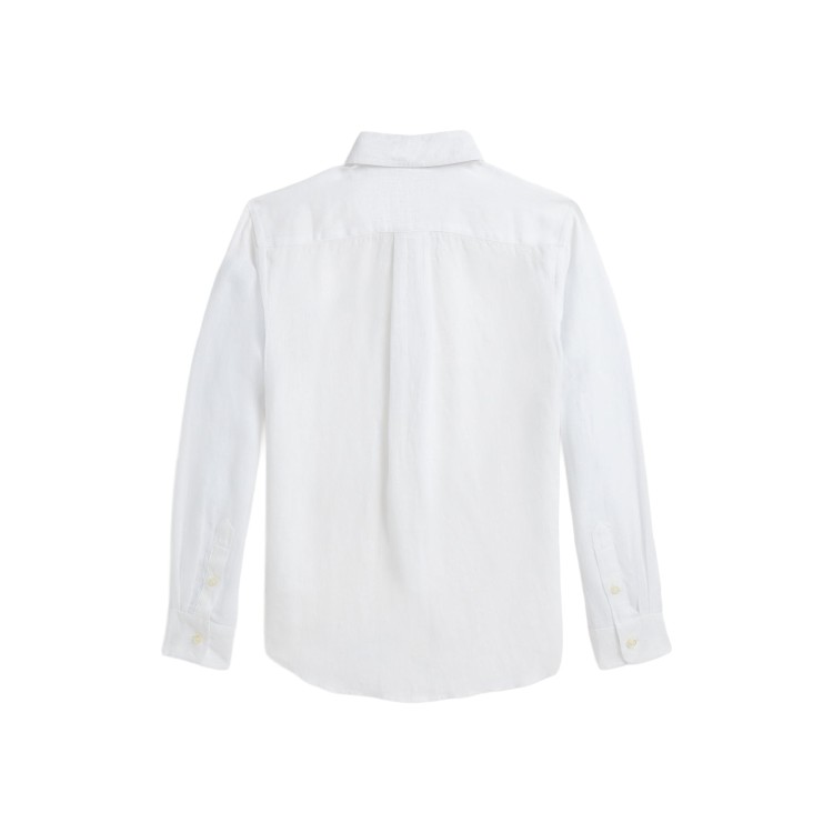 RALPH LAUREN Camicia bianca in lino bambini