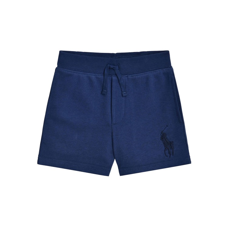 RALPH LAUREN Shorts blu navy in felpa Big Pony bambino