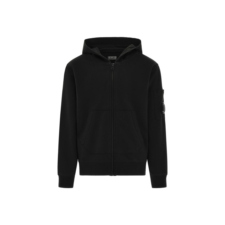 C.P. COMPANY Felpa nera full-zip bambino