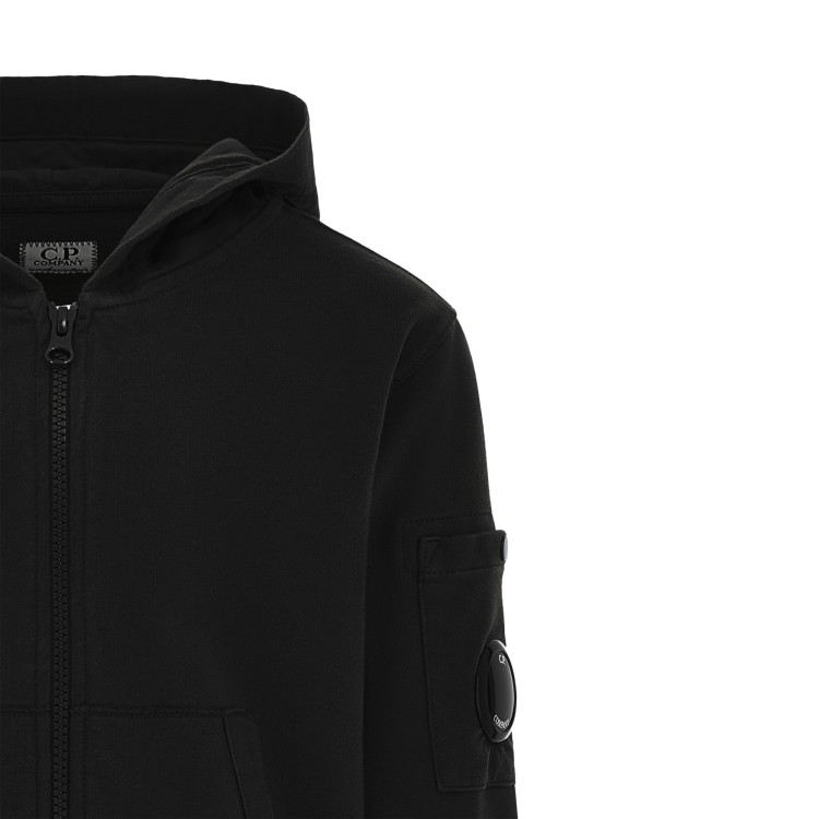 C.P. COMPANY Felpa nera full-zip bambino