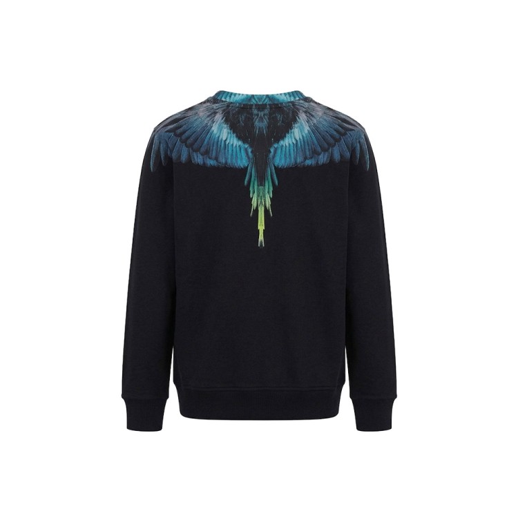 COUNTY OF MILAN Felpa nera con stampa multicolor bambino