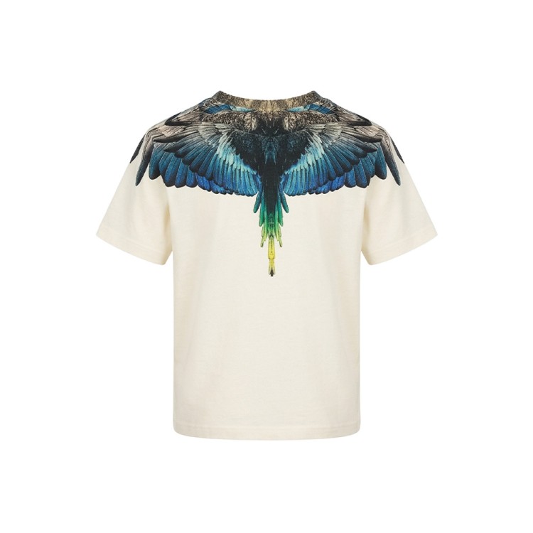 COUNTY OF MILAN T-shirt panna con stampa multicolor bambino