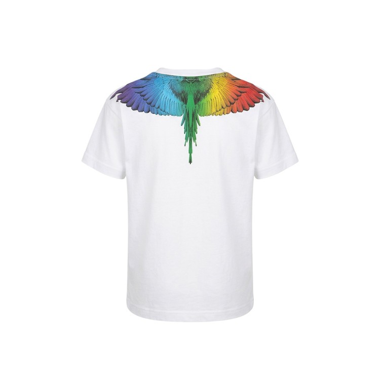 COUNTY OF MILAN T-shirt bianca con stampa multicolor bambino