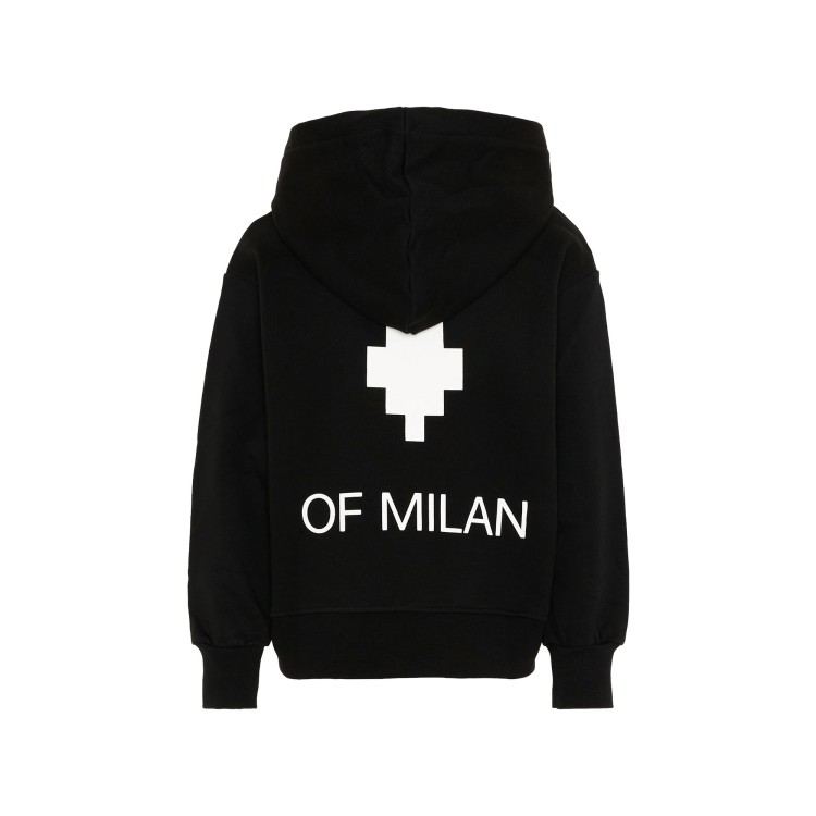 COUNTY OF MILAN Felpa nera full-zip logo bambino