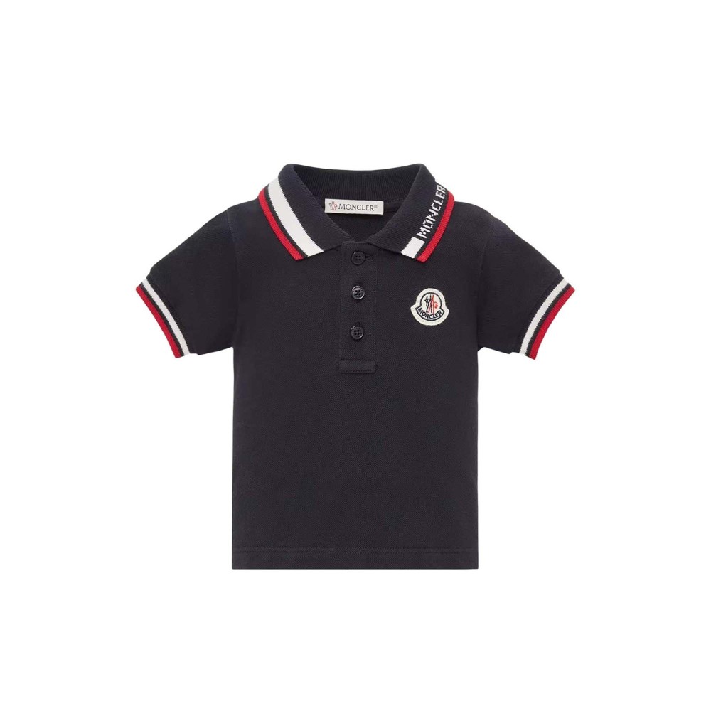 MONCLER Polo blu navy con...