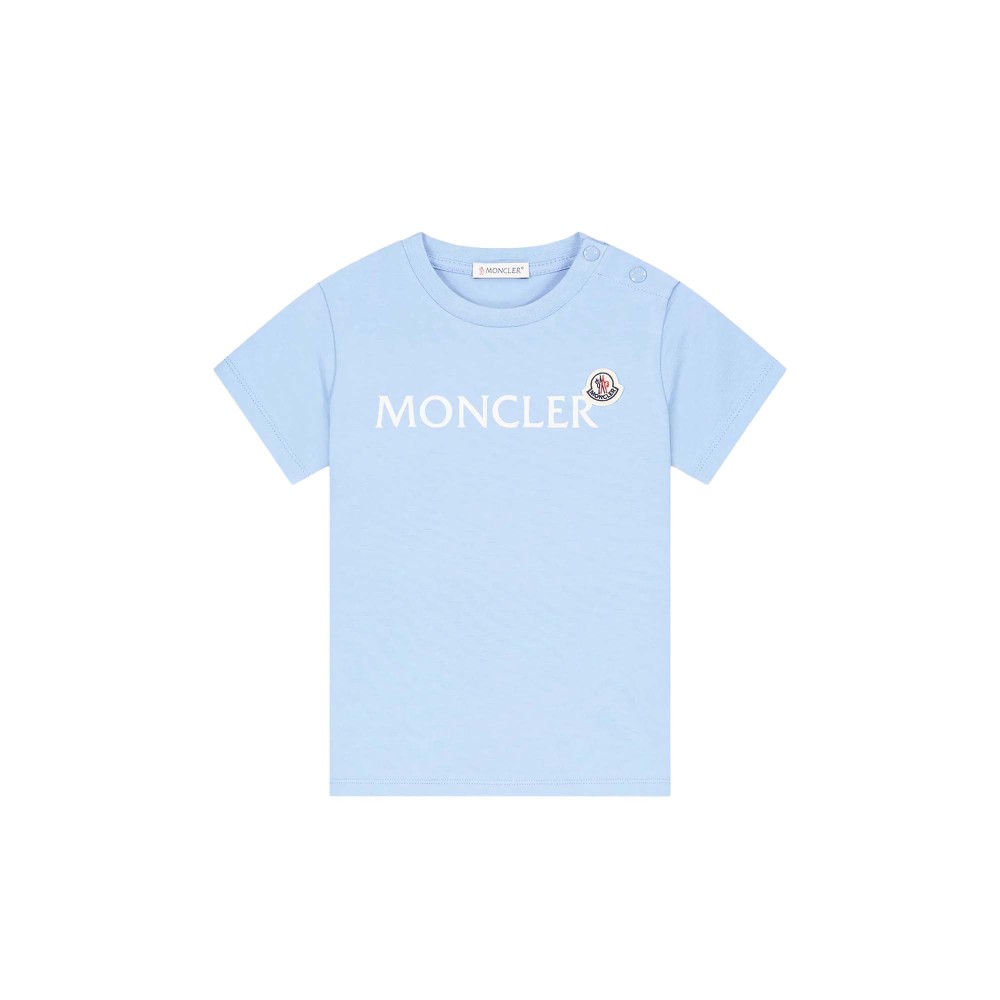 MONCLER T-shirt celeste con...