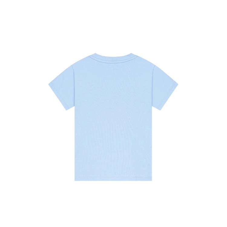 MONCLER T-shirt celeste con logo neonato