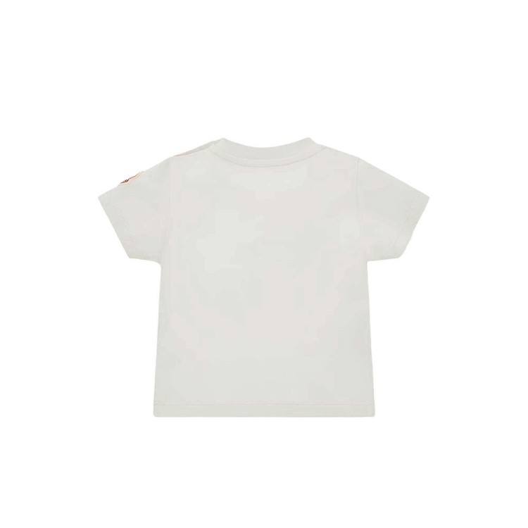MONCLER T-shirt bianca con logo ricamato neonata