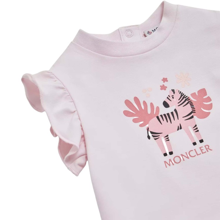 MONCLER Abito rosa con stampa zebra neonata