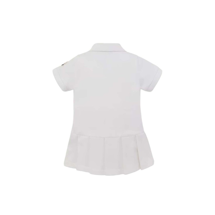 MONCLER Abito polo bianco in piquet neonata