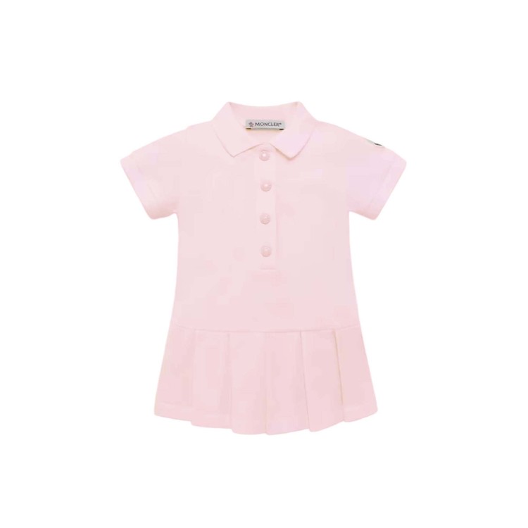 MONCLER Abito polo rosa in piquet neonata