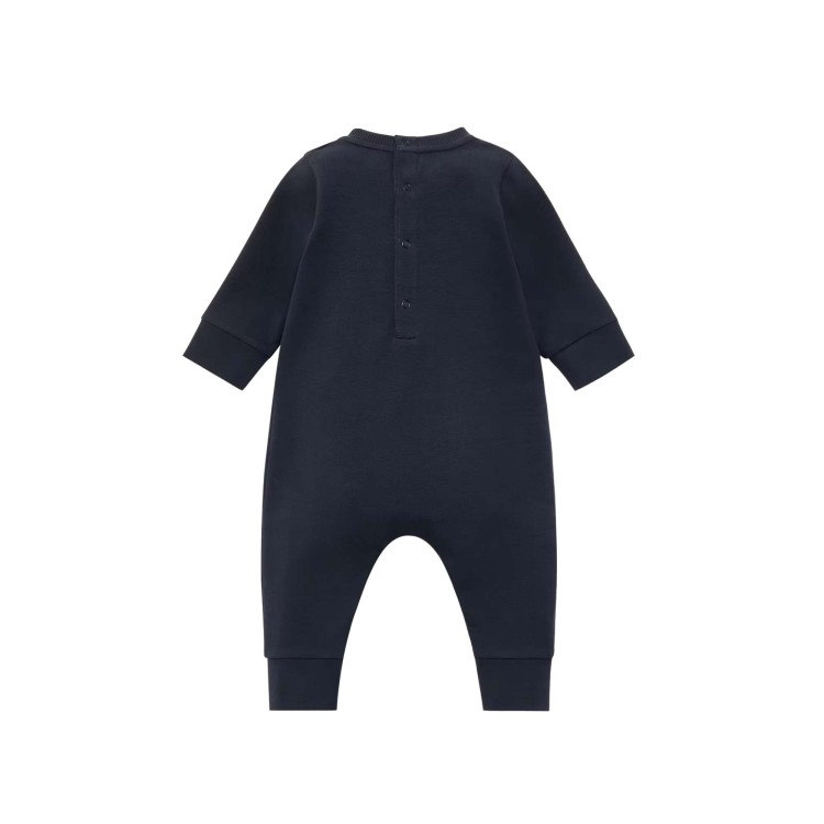 MONCLER Tutina blu navy in cotone neonati