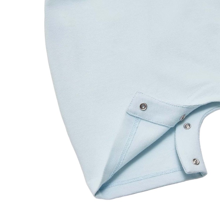 MONCLER Tutina azzurra in cotone neonato