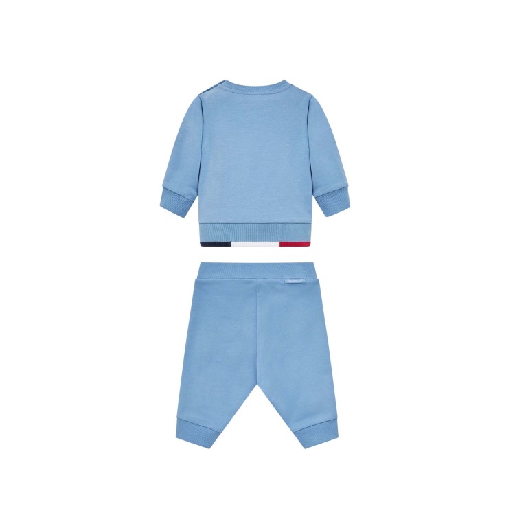 MONCLER Completo celeste felpa e pantalone neonato
