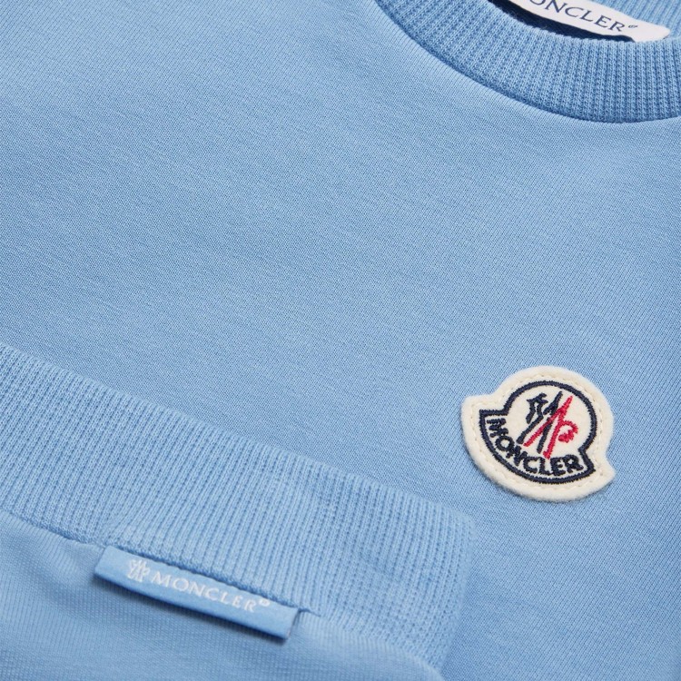 MONCLER Completo celeste felpa e pantalone neonato